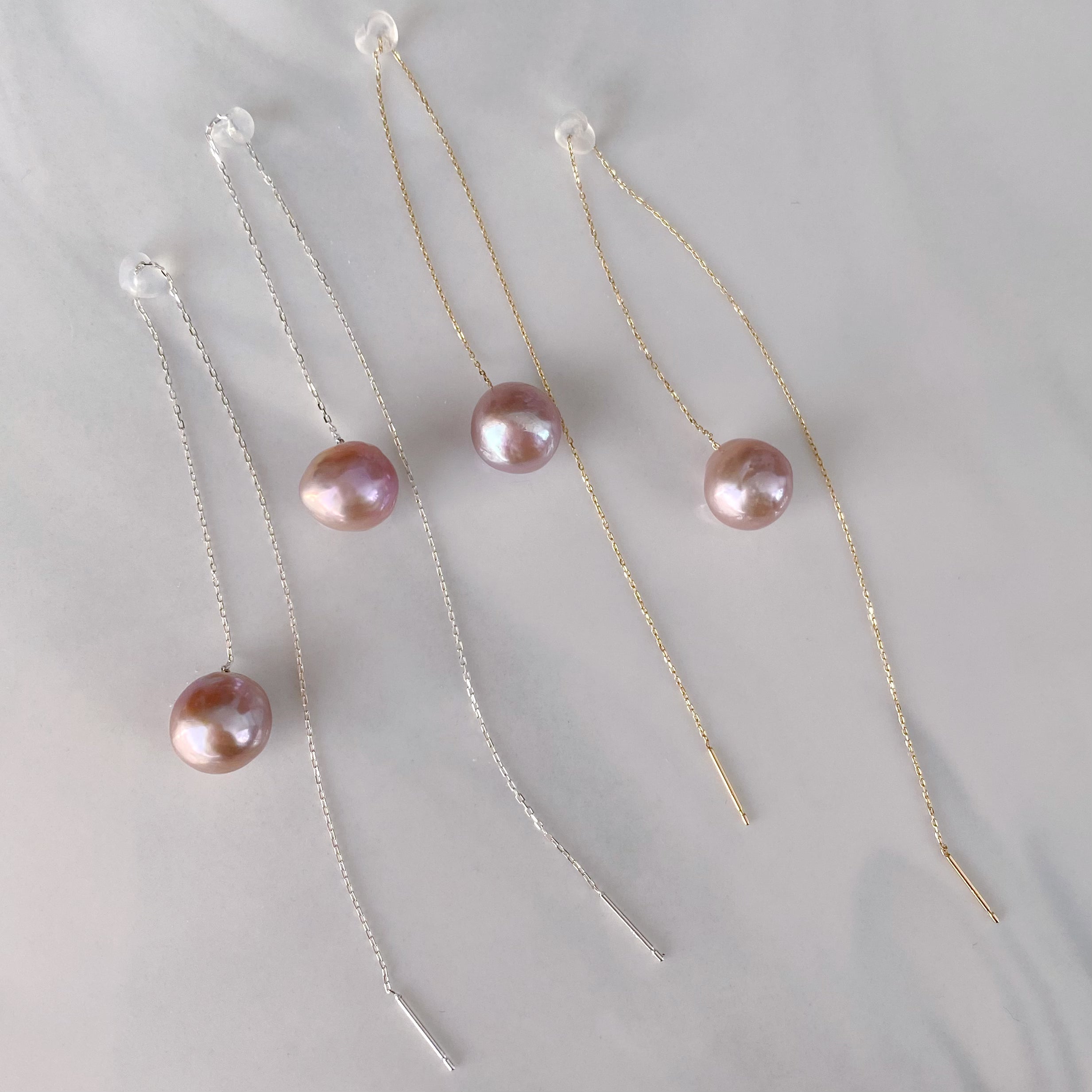 pearl long  chain weddingピアス　イヤリング - hikari pearl.