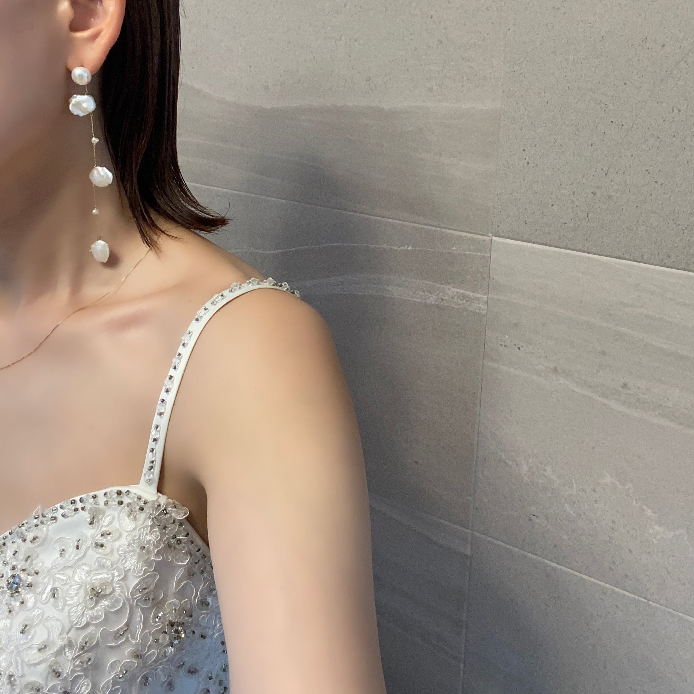 No.6 station  pearl long weddingピアス　イヤリング - hikari pearl.
