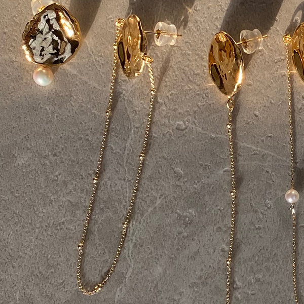 petal dot chain balançoire ピアス　イヤリング - hikari pearl.