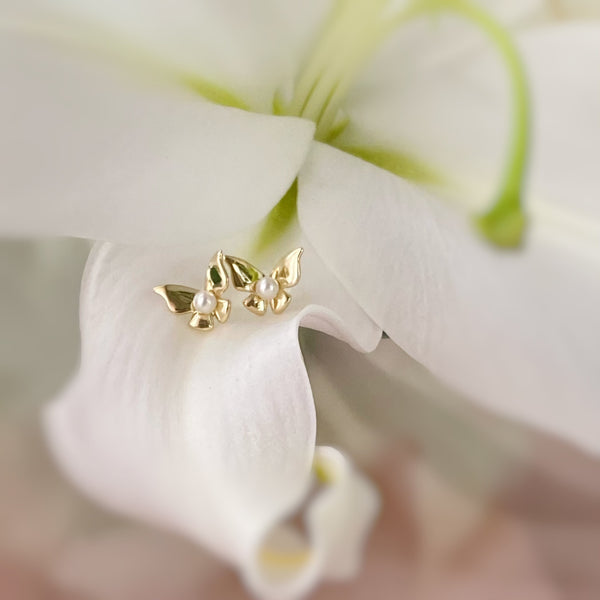 k10 Papillon motif  pearl ピアス　イヤリング - hikari pearl.