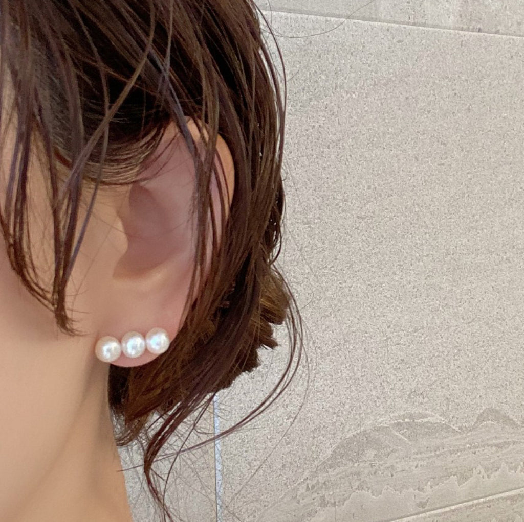 3  pearl line ピアス　イヤリング - hikari pearl.