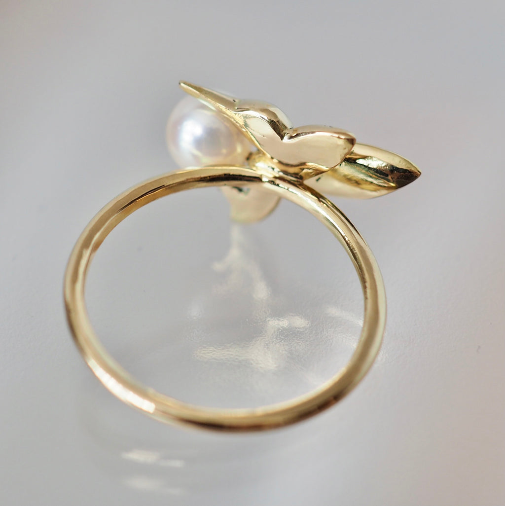 k18 Akoya  pearl hummingbird リング - hikari pearl.