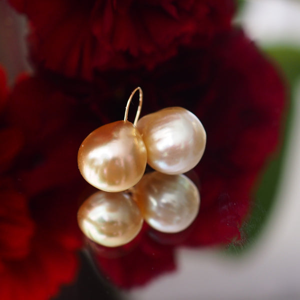 k18 South Sea pearl hook ピアス - hikari pearl.