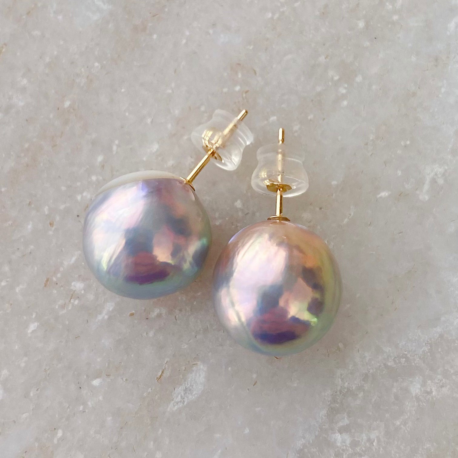 一点ものmabe pearl aurora  nudeピアス - hikari pearl.