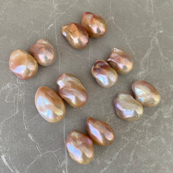 natural color oyster baroque  pearl nudeピアス　イヤリング - hikari pearl.