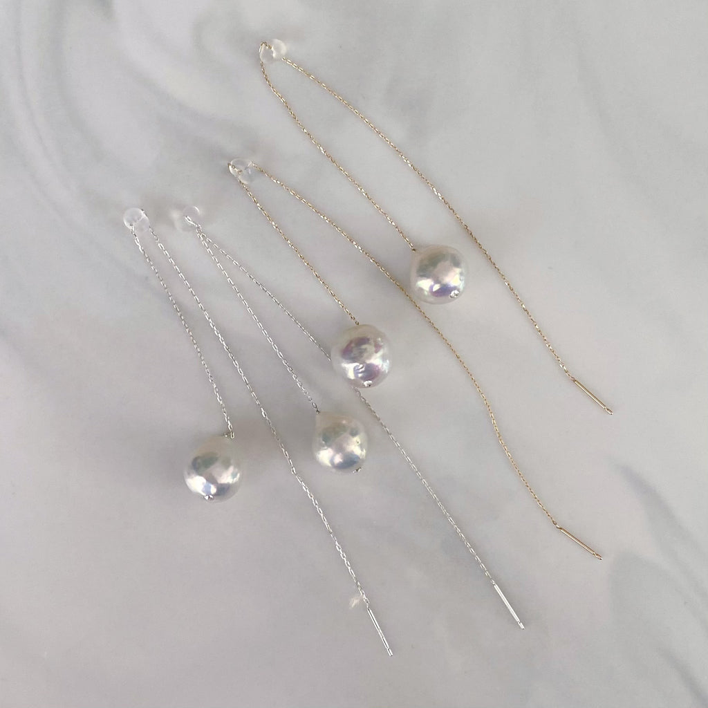 pearl long  chain weddingピアス　イヤリング - hikari pearl.