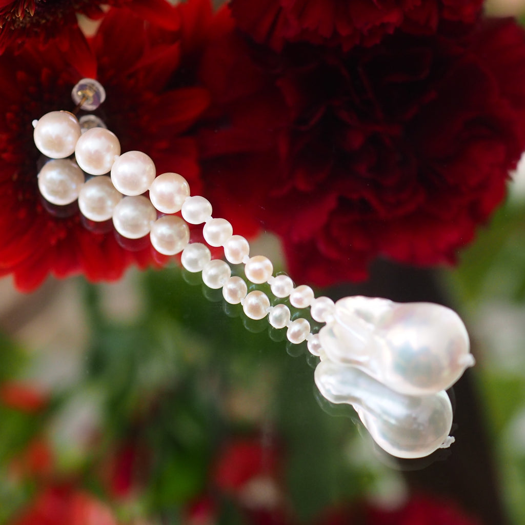 Gradation Baroque  pearl ピアス　イヤリング - hikari pearl.