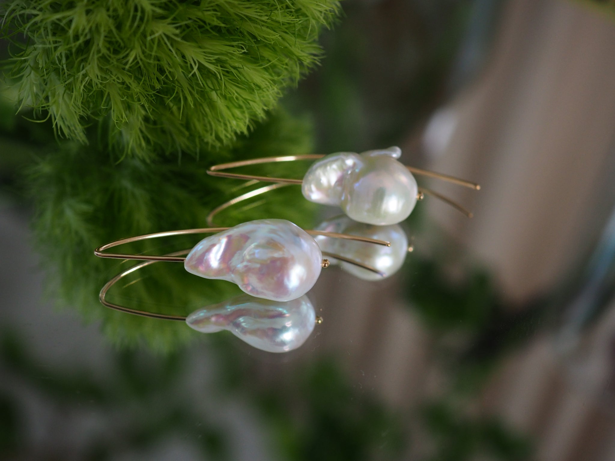 14kgf Baroque  Fresh water Marquis ピアス - hikari pearl.