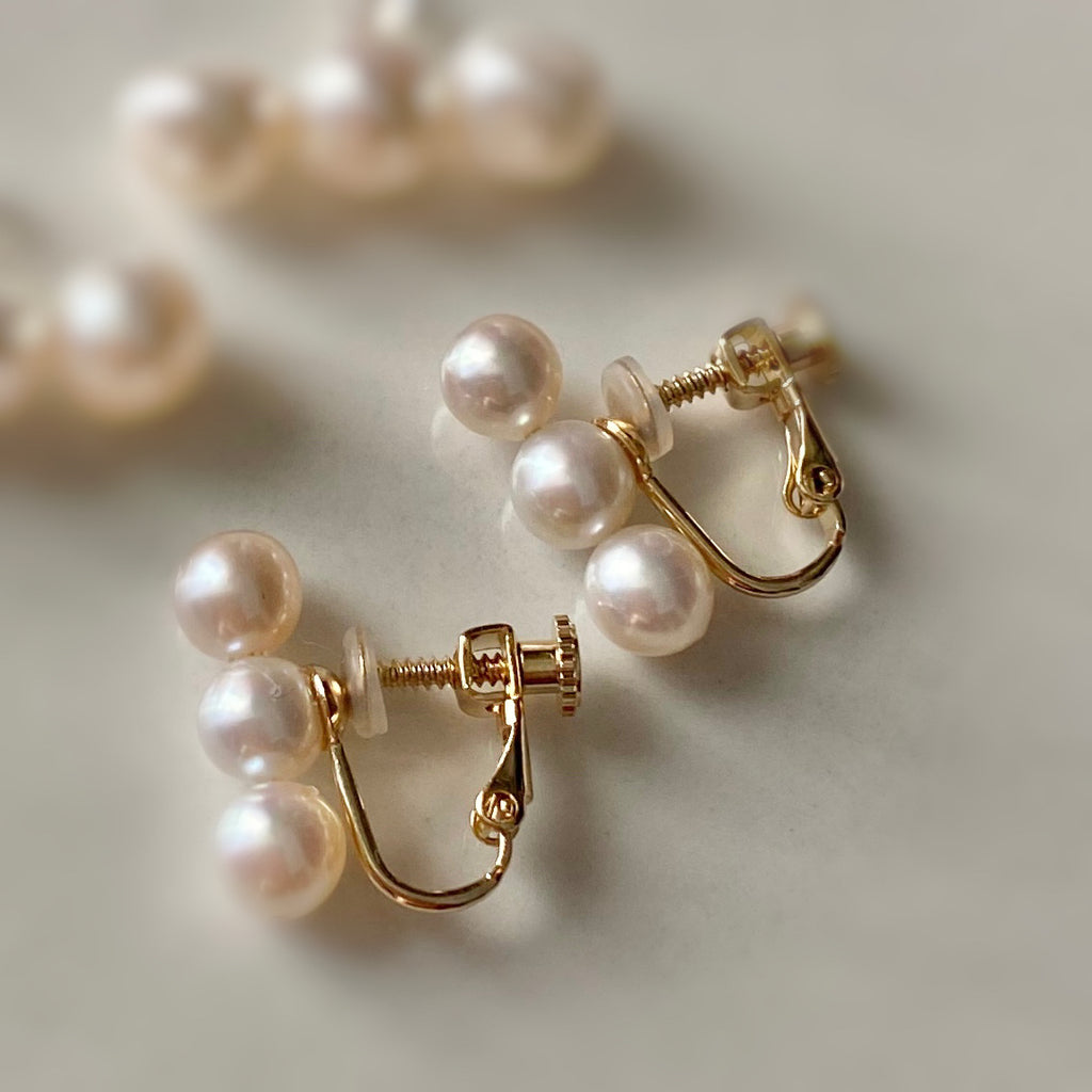 3  pearl line ピアス　イヤリング - hikari pearl.