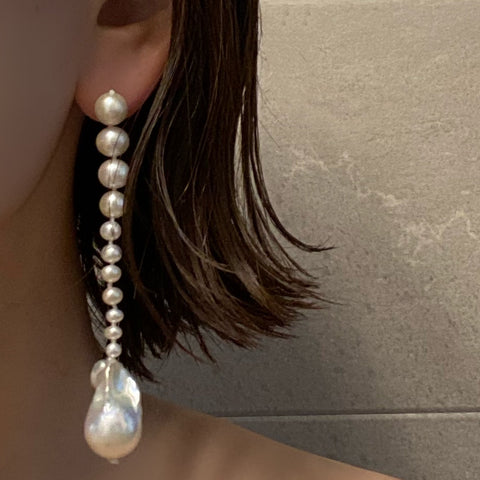 Gradation Baroque  pearl ピアス　イヤリング - hikari pearl.