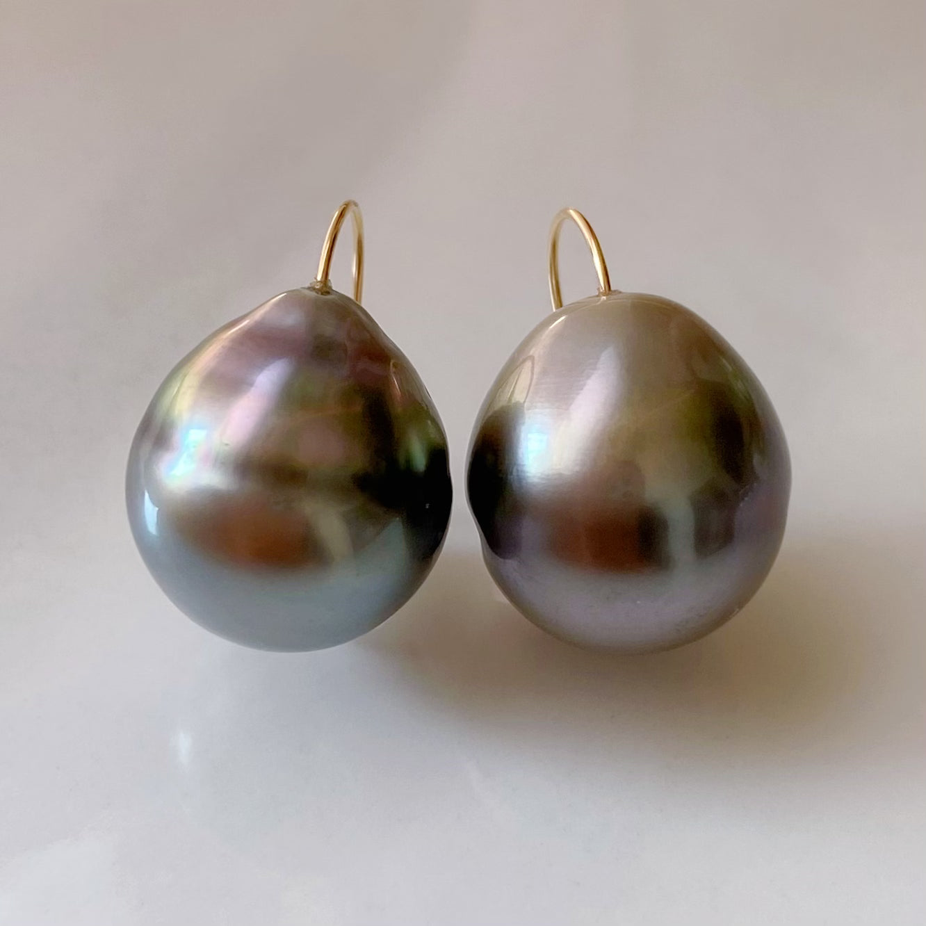 一点もの　k18 tahiti pearl  ピアス - hikari pearl.