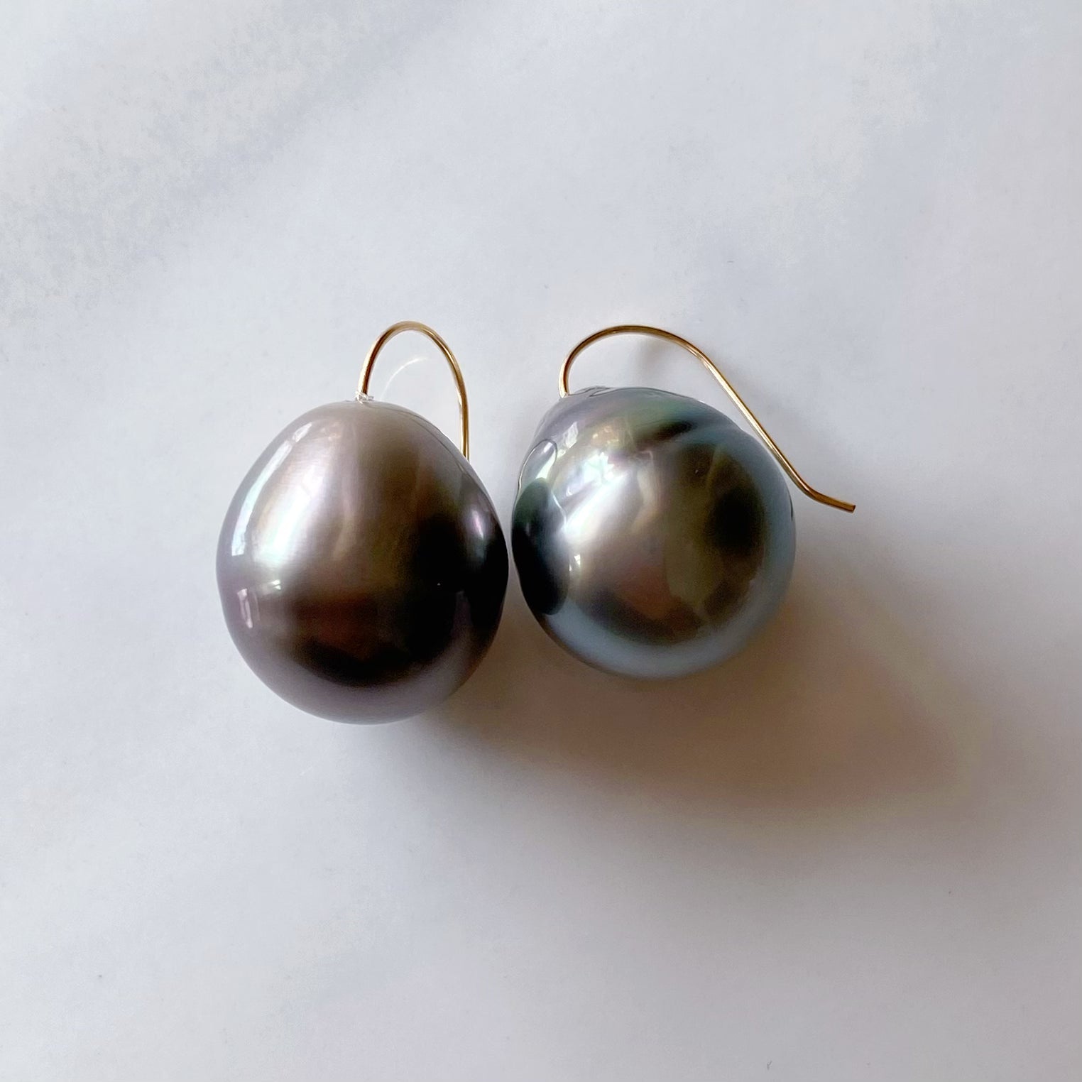 一点もの　k18 tahiti pearl  ピアス - hikari pearl.