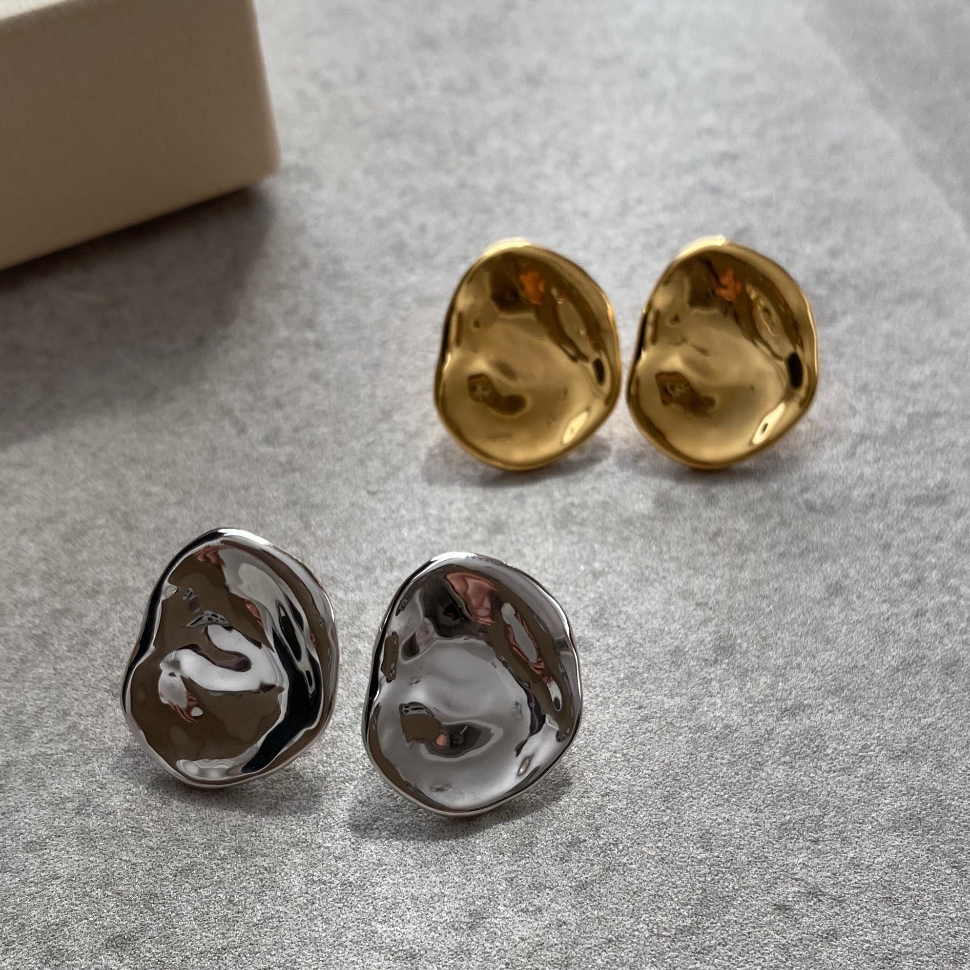 silver broad beans  pearl ピアス　イヤリング - hikari pearl.