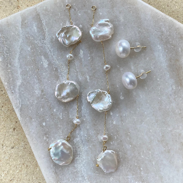 No.6 station  pearl long weddingピアス　イヤリング - hikari pearl.