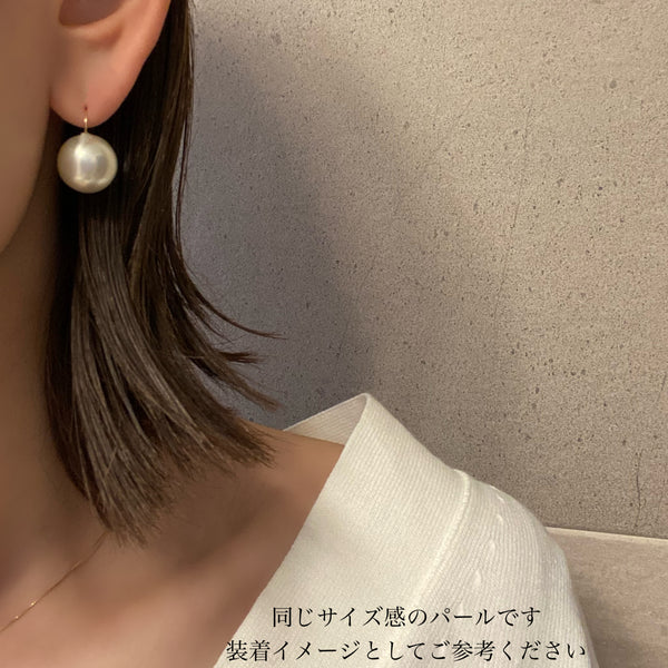 一点もの　k18  freshwater pearl ピアス