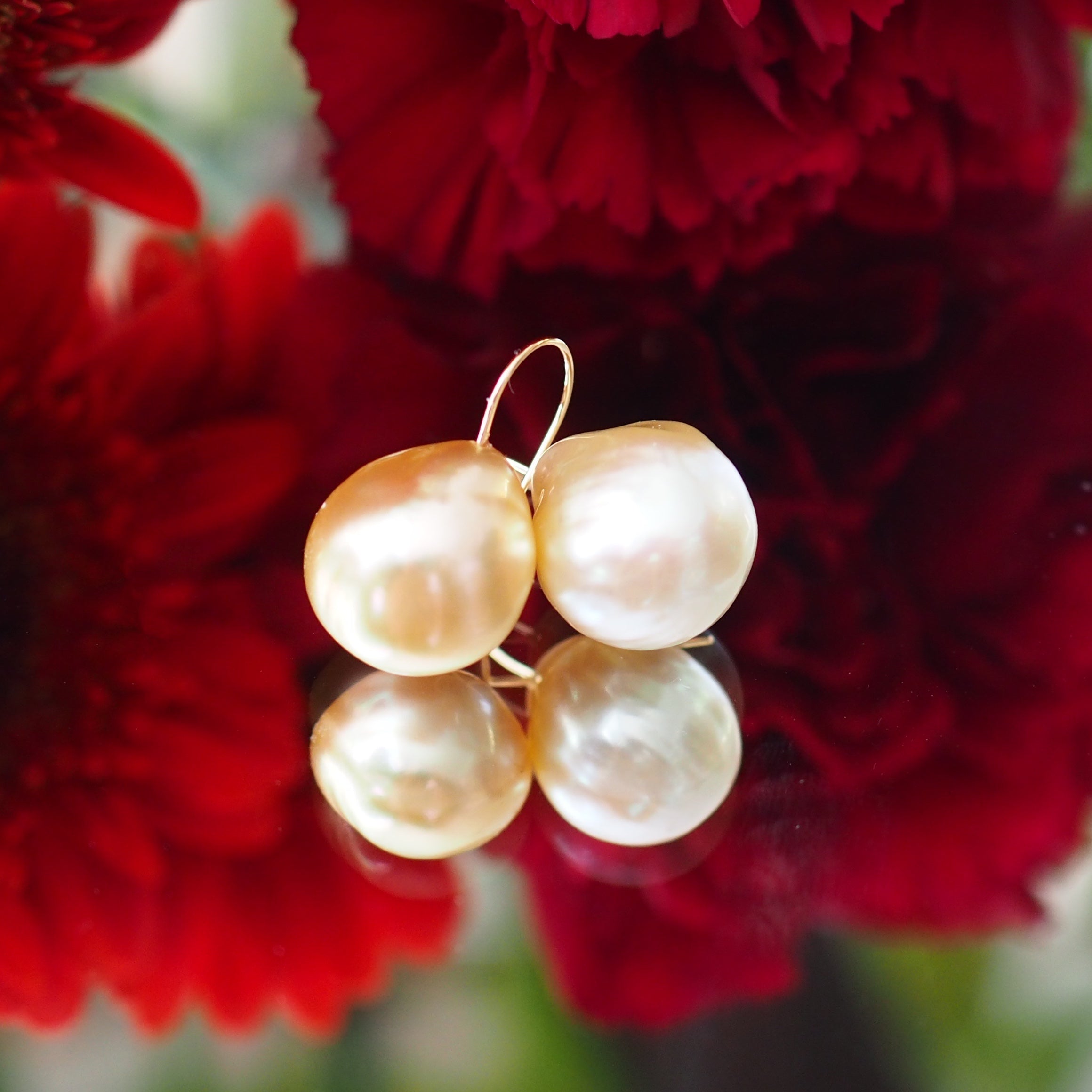 k18 South Sea pearl hook ピアス - hikari pearl.