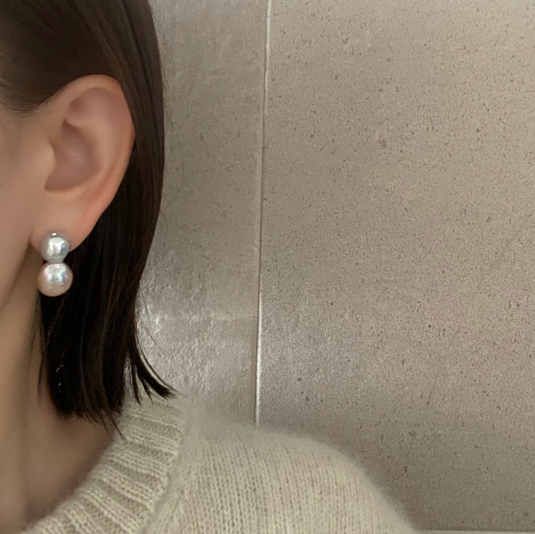 natural blue akoya pink  pearl twin  pearl ピアス　イヤリング - hikari pearl.