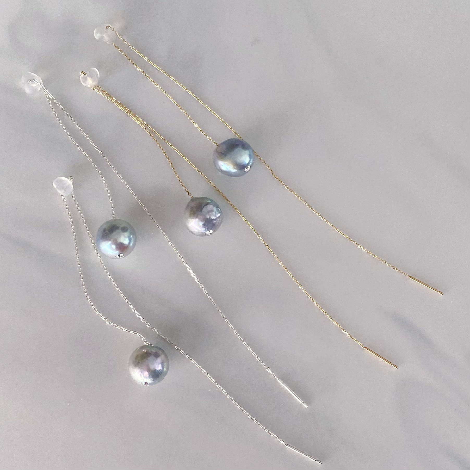 pearl long  chain weddingピアス　イヤリング - hikari pearl.