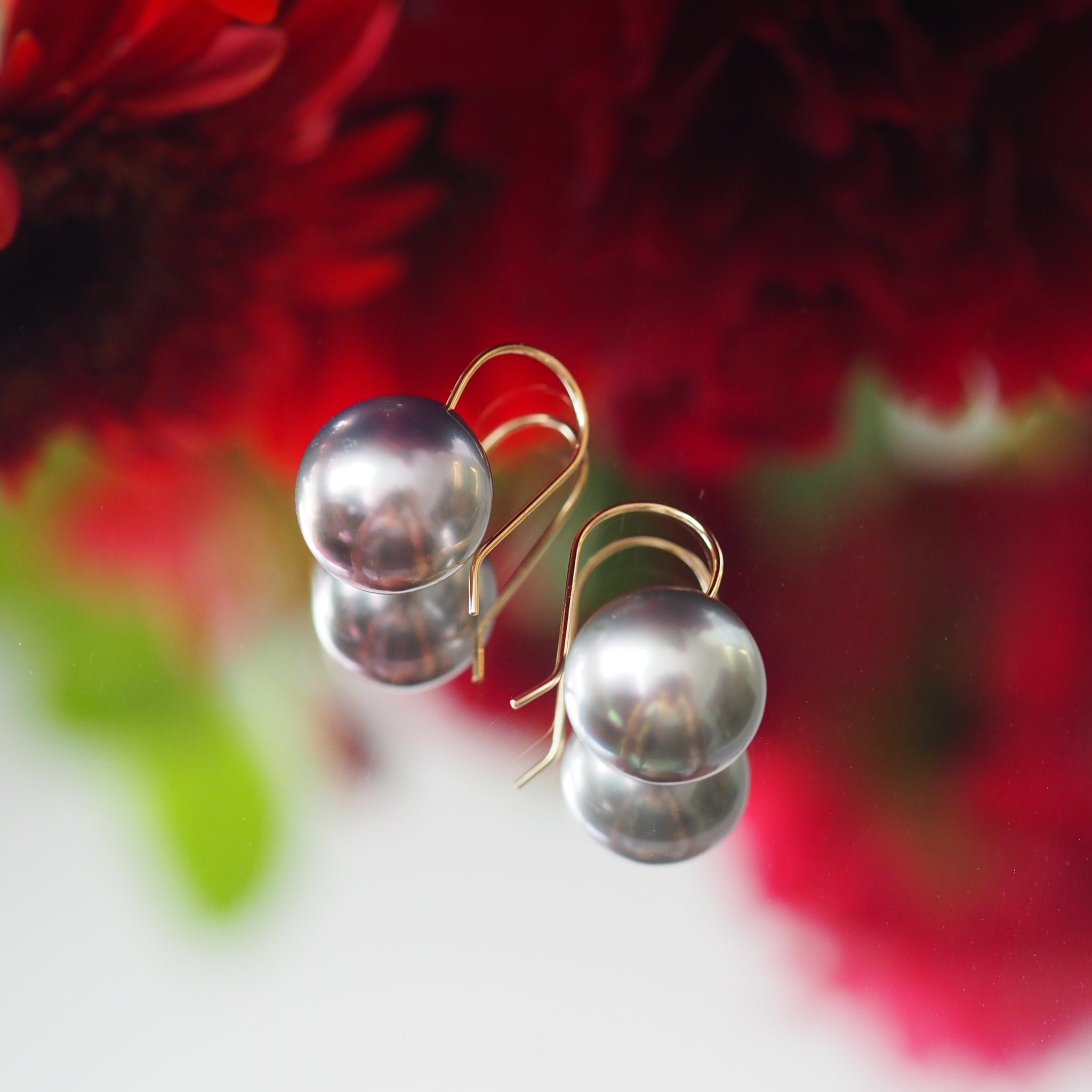 k18 Tahiti   pearl  hook ピアス - hikari pearl.