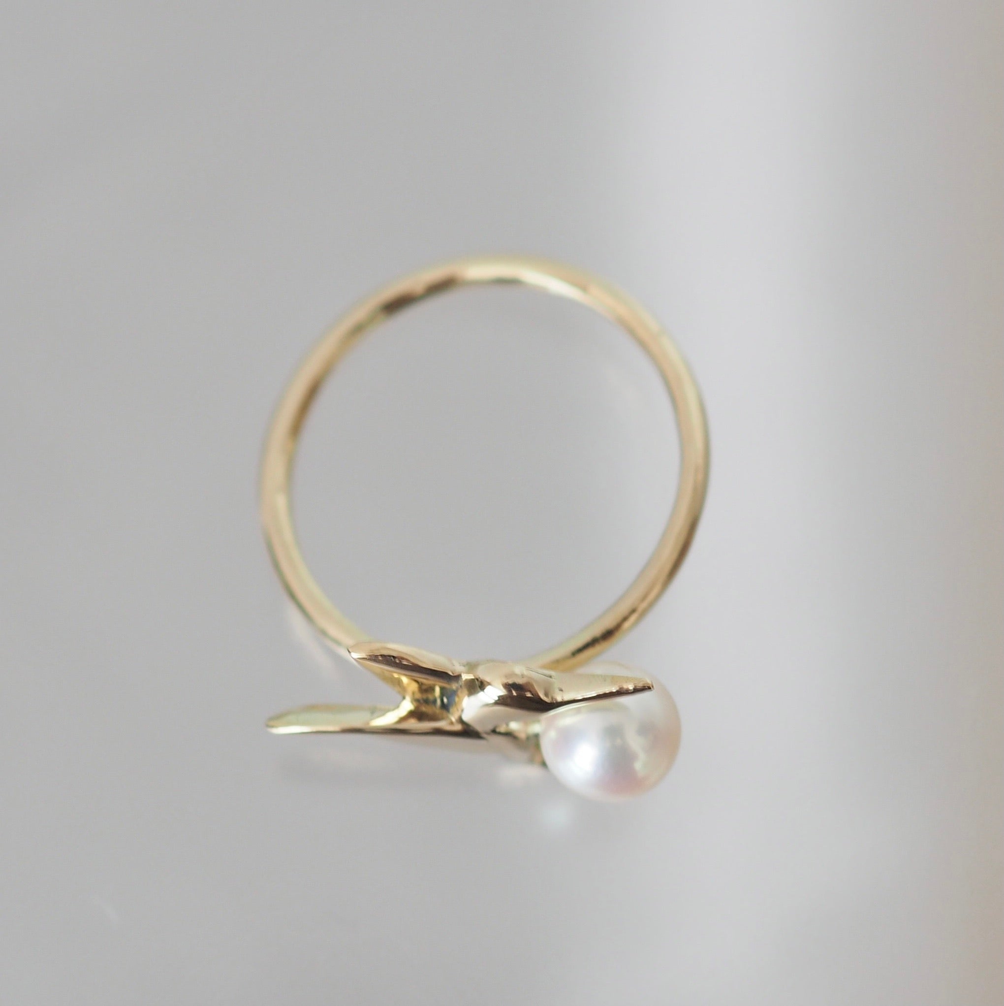 k18 Akoya  pearl hummingbird リング - hikari pearl.