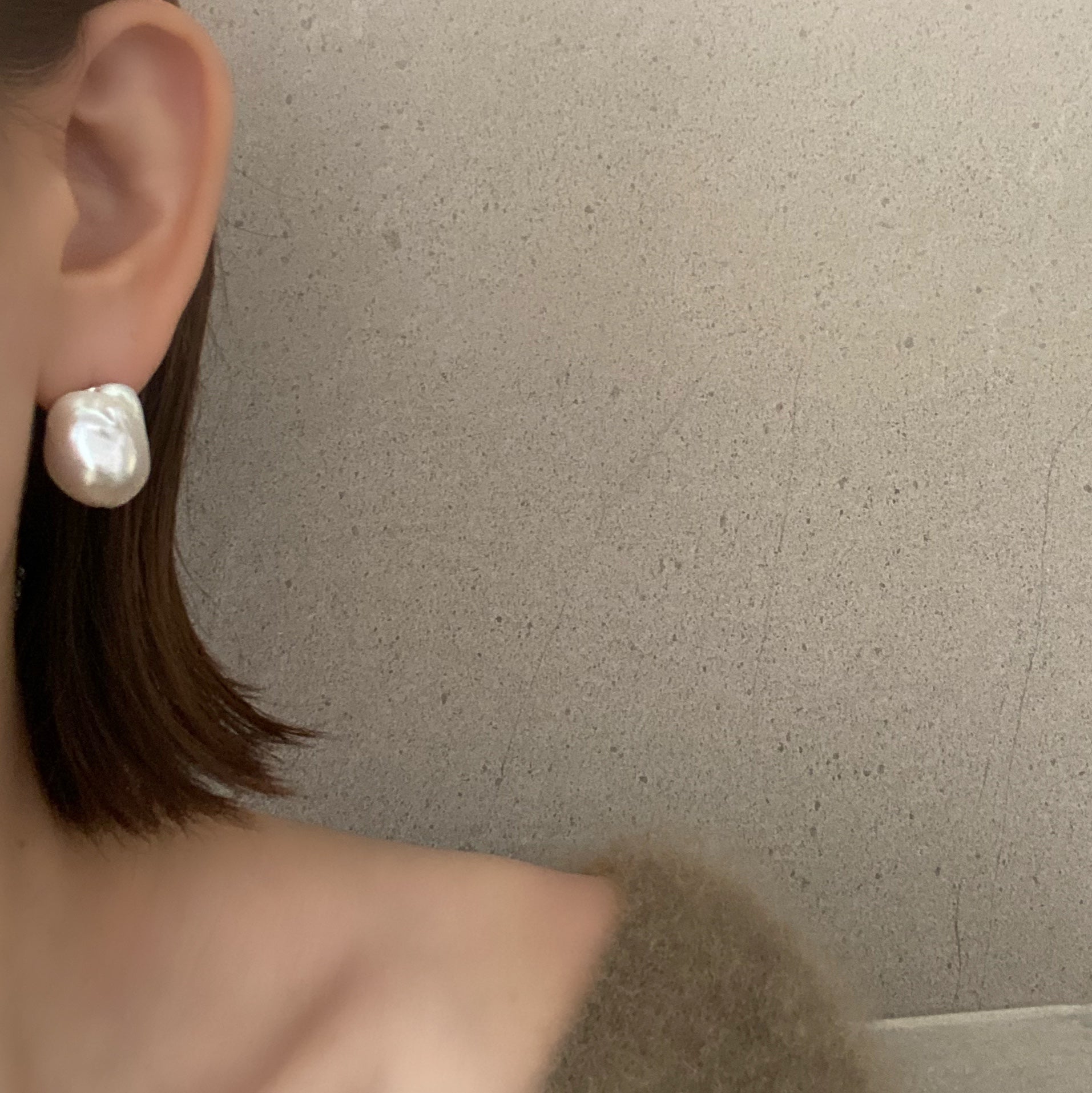 oyster baroque  crystal nudeピアス　イヤリング - hikari pearl.