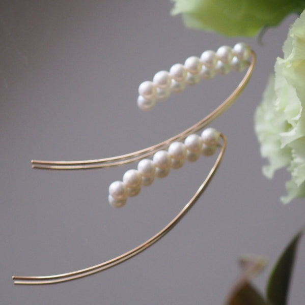 14kgf  7  pearls marquis ピアス - hikari pearl.