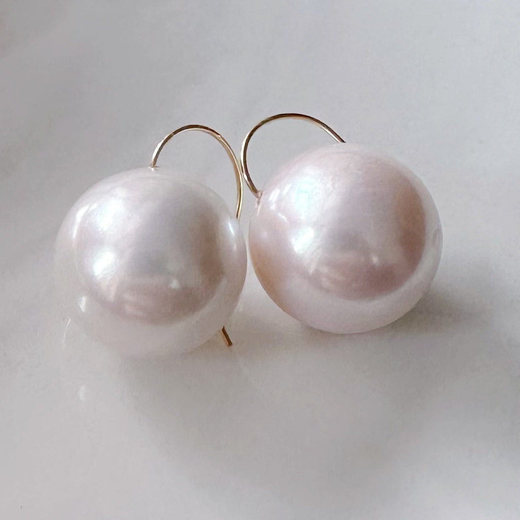 一点もの　k18  freshwater pearl ピアス - hikari pearl.