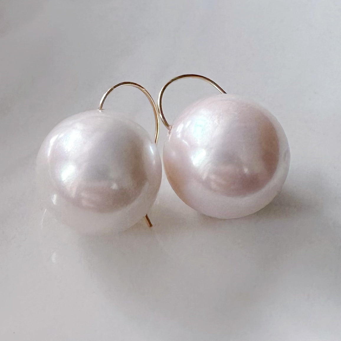 一点もの　k18  freshwater pearl ピアス - hikari pearl.