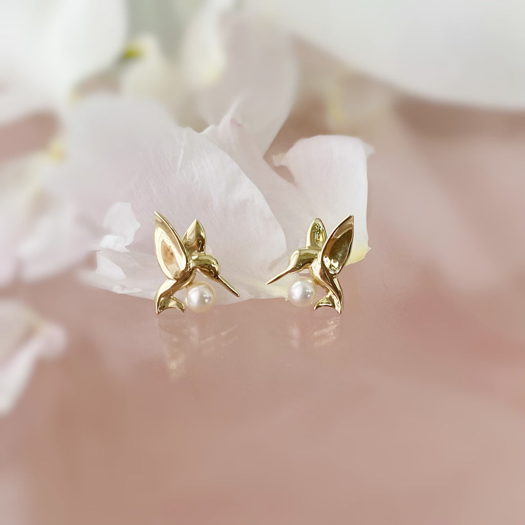 k10 Colibri motif  pearl ピアス　イヤリング - hikari pearl.