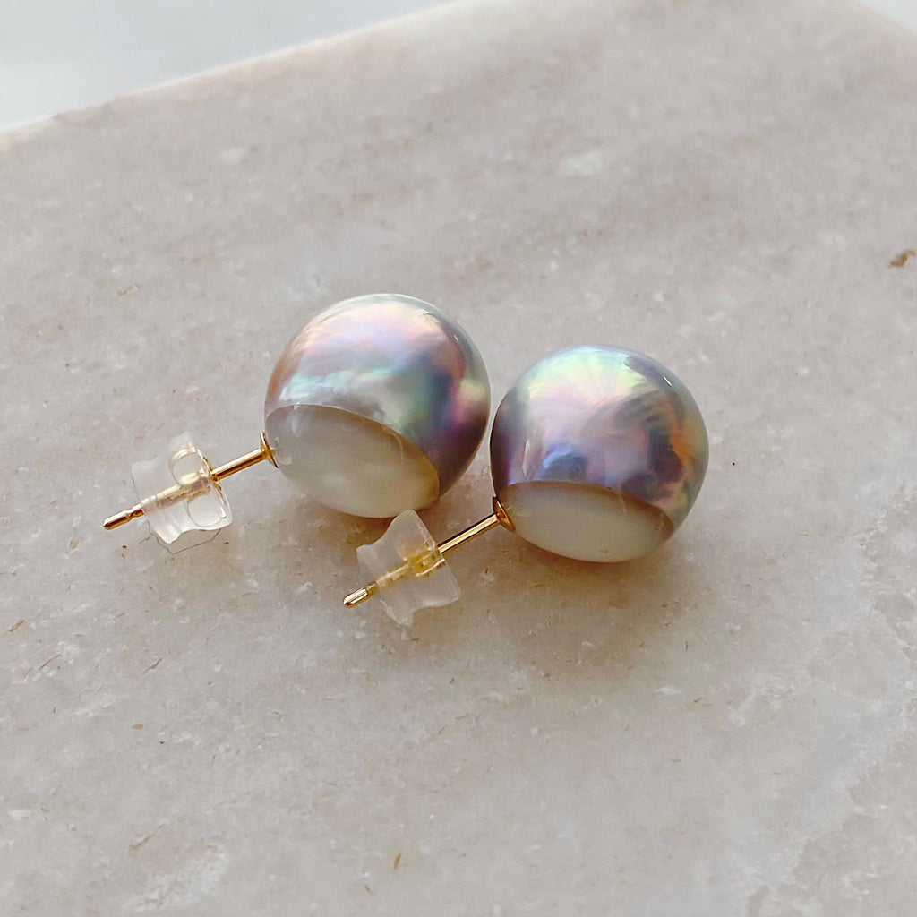 一点ものmabe pearl aurora  nudeピアス - hikari pearl.