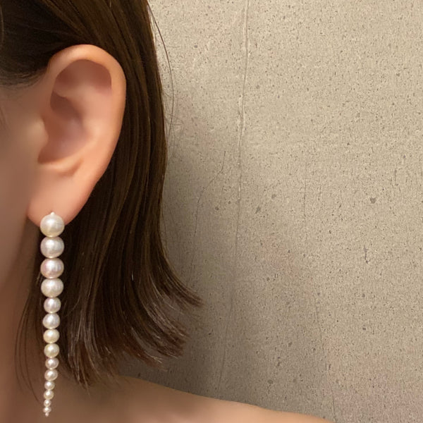 Gradation  pearl ピアス　イヤリング　S M L - hikari pearl.