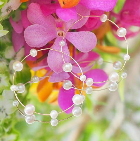 14kgf 50mm hoop station  pearl ピアス - hikari pearl.
