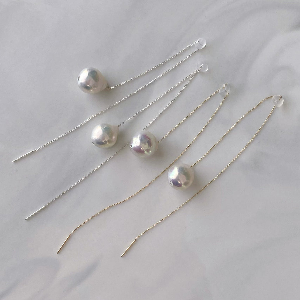 pearl long  chain weddingピアス　イヤリング - hikari pearl.