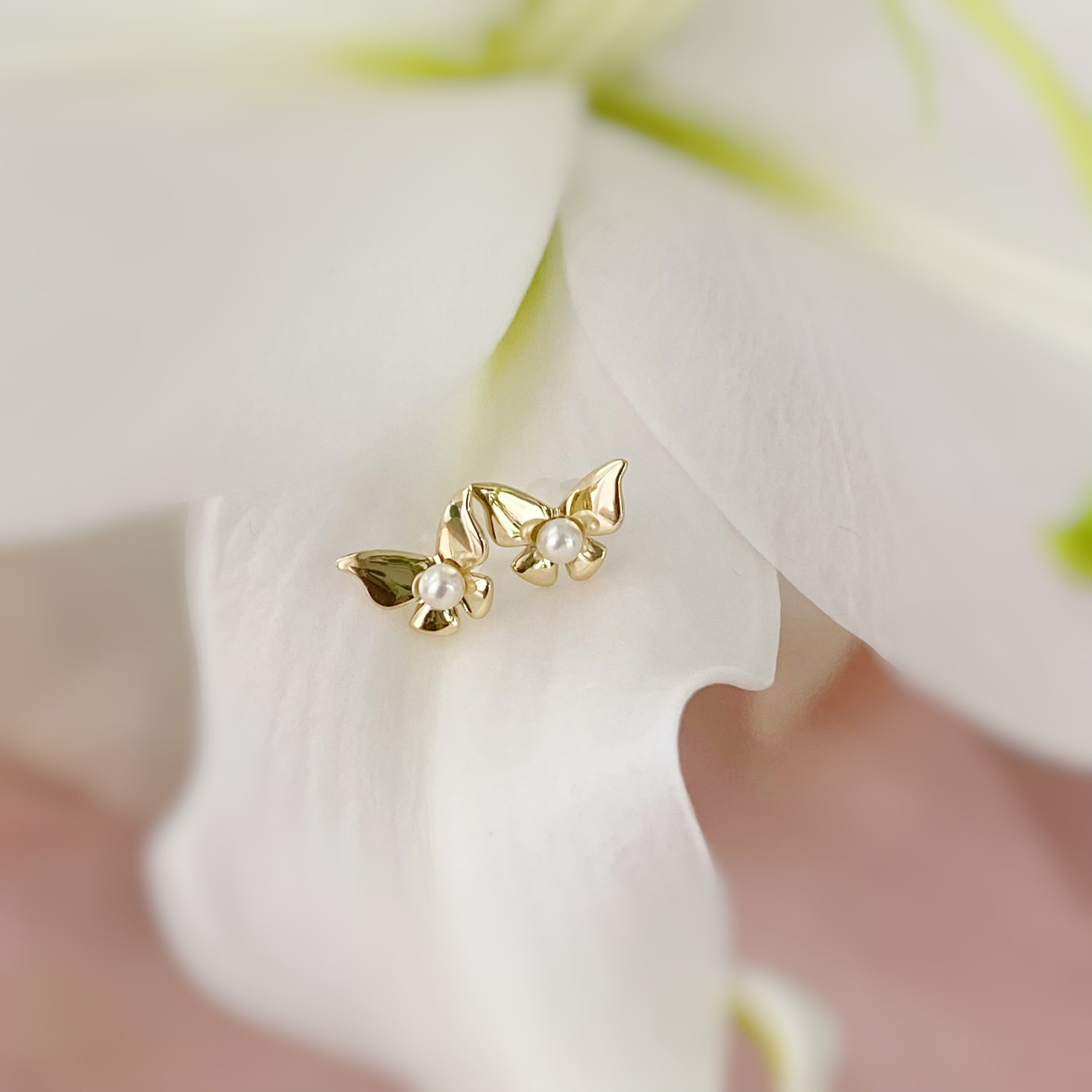 k10 Papillon motif  pearl ピアス　イヤリング - hikari pearl.