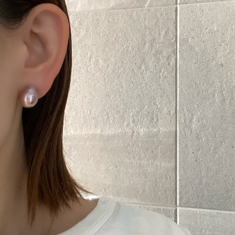 k18 high quality baroque  pearl natural color ピアス　イヤリング - hikari pearl.