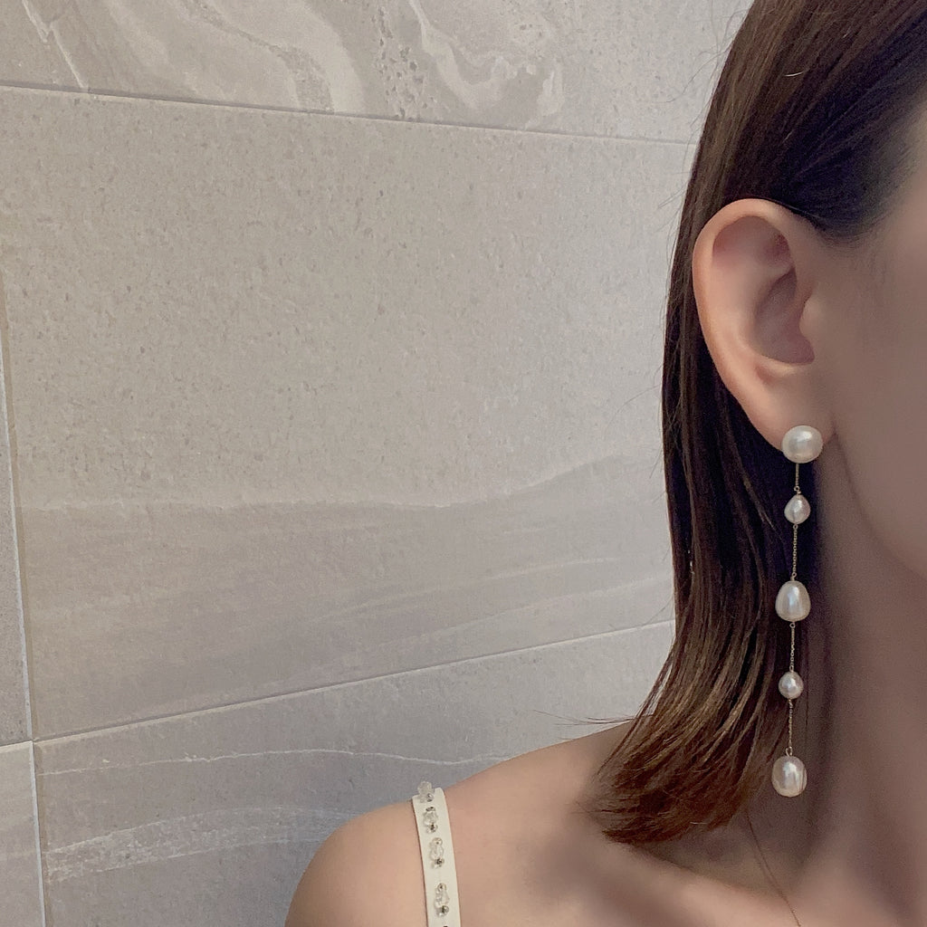 Nn.3 station  pearl long weddingピアス　イヤリング - hikari pearl.