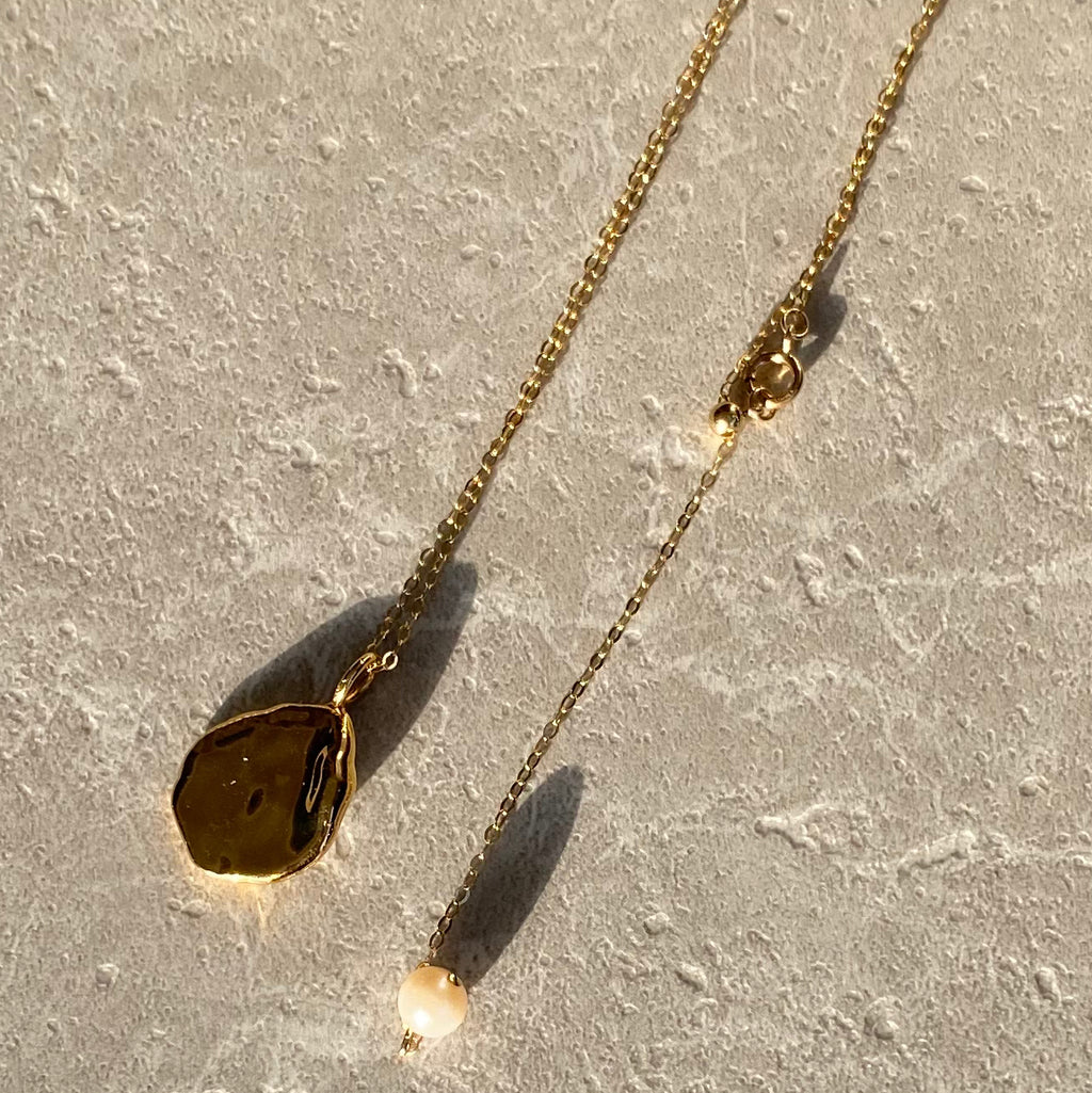 petal  pearl gold long necklace ネックレス - hikari pearl.