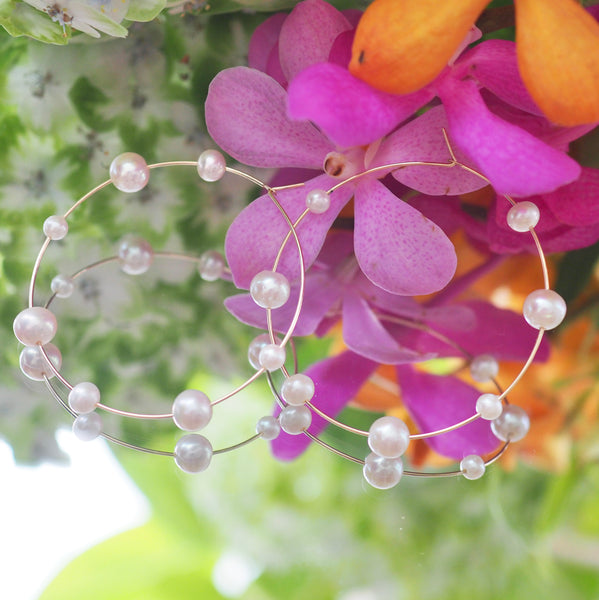 14kgf 50mm hoop station  pearl ピアス - hikari pearl.