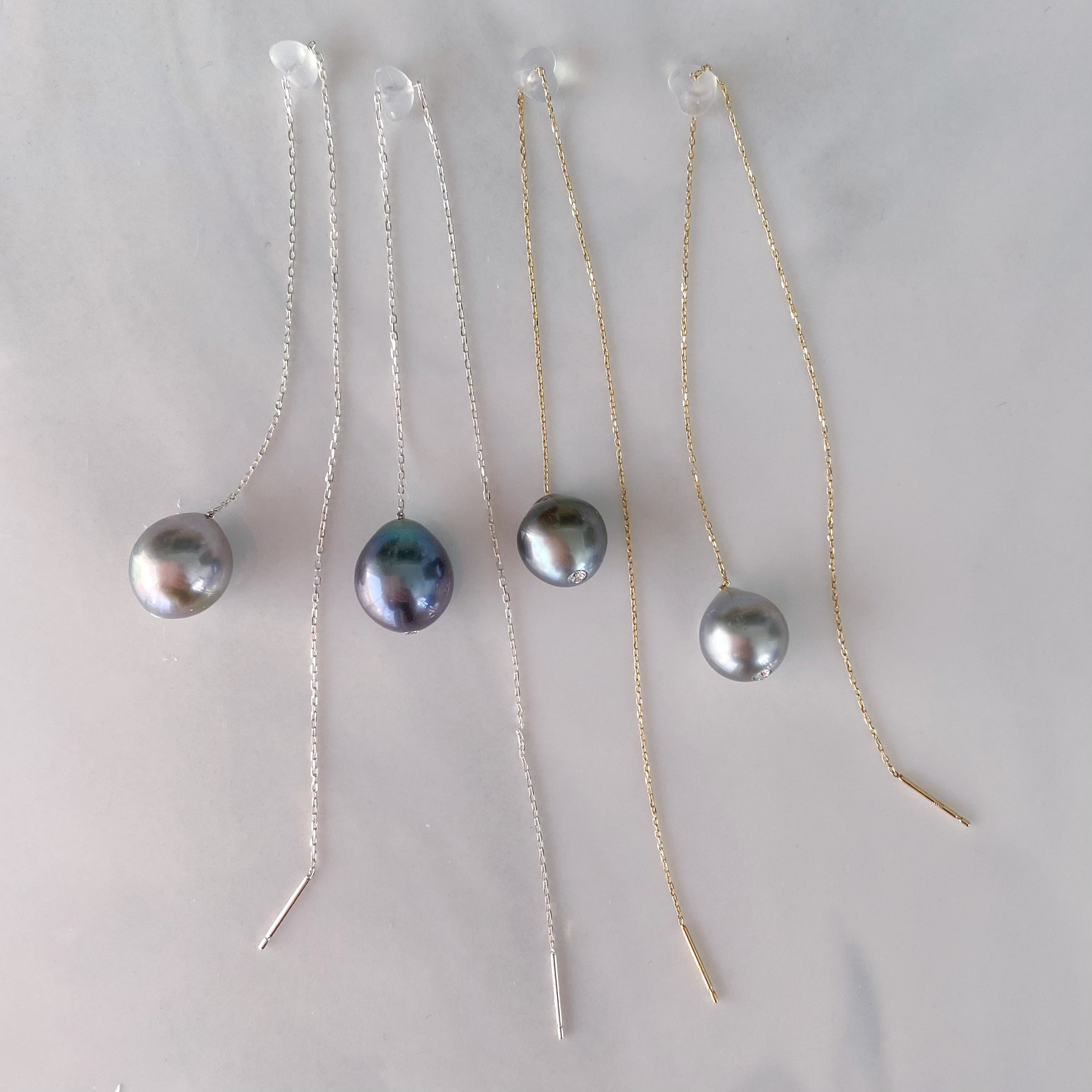 pearl long  chain weddingピアス　イヤリング - hikari pearl.