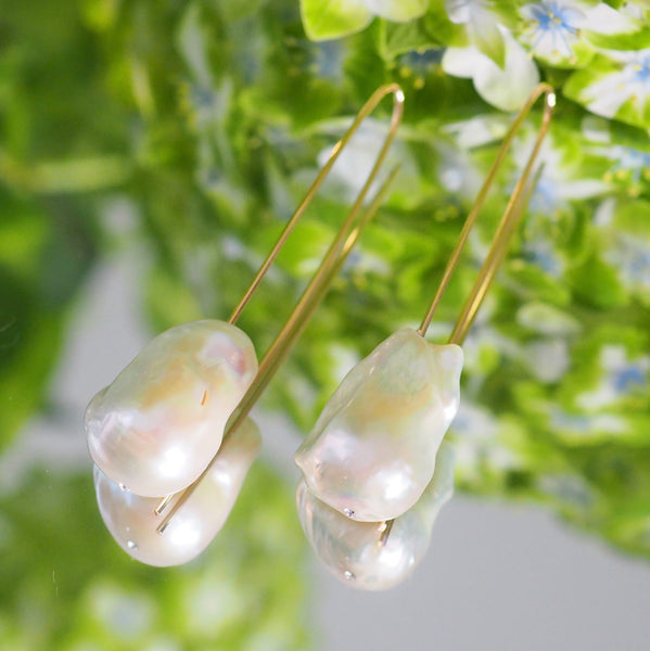 special baroque  pearl long hook ピアス - hikari pearl.