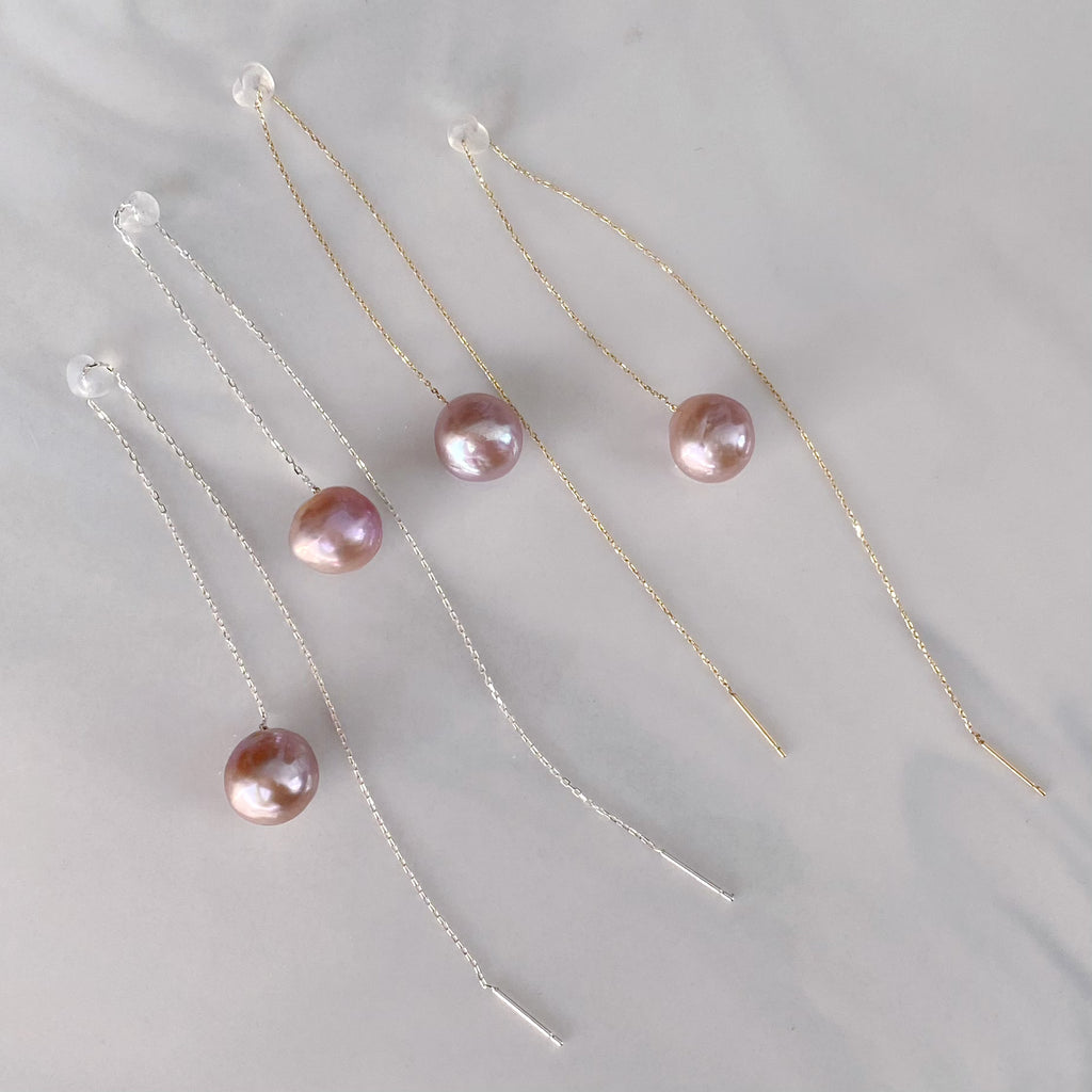 pearl long  chain weddingピアス　イヤリング - hikari pearl.