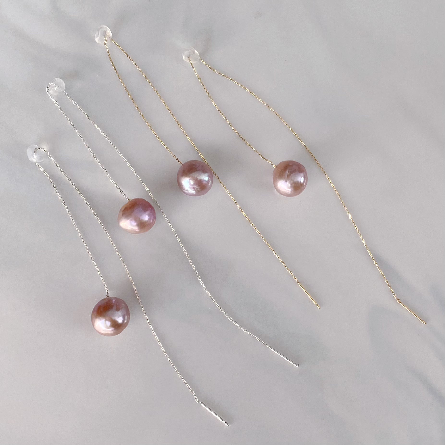 pearl long  chain weddingピアス　イヤリング - hikari pearl.