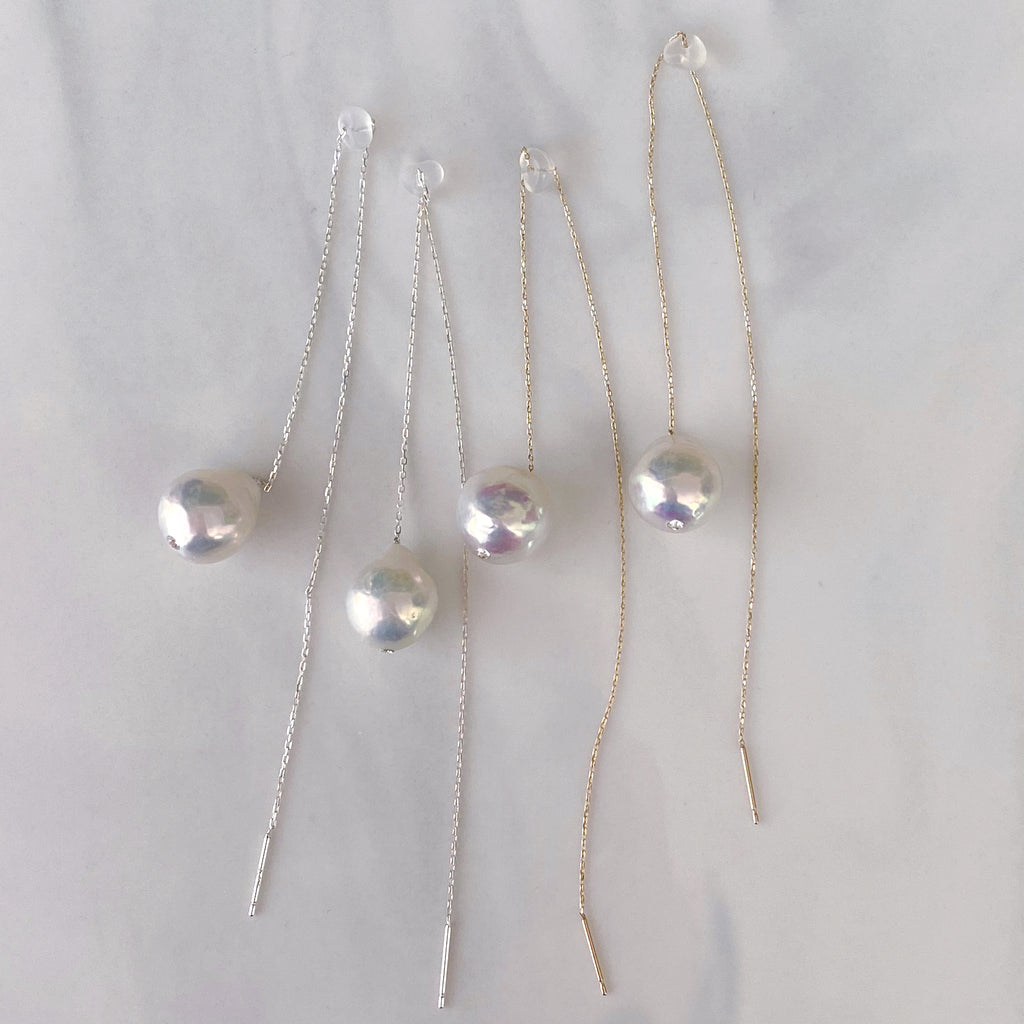 pearl long  chain weddingピアス　イヤリング - hikari pearl.