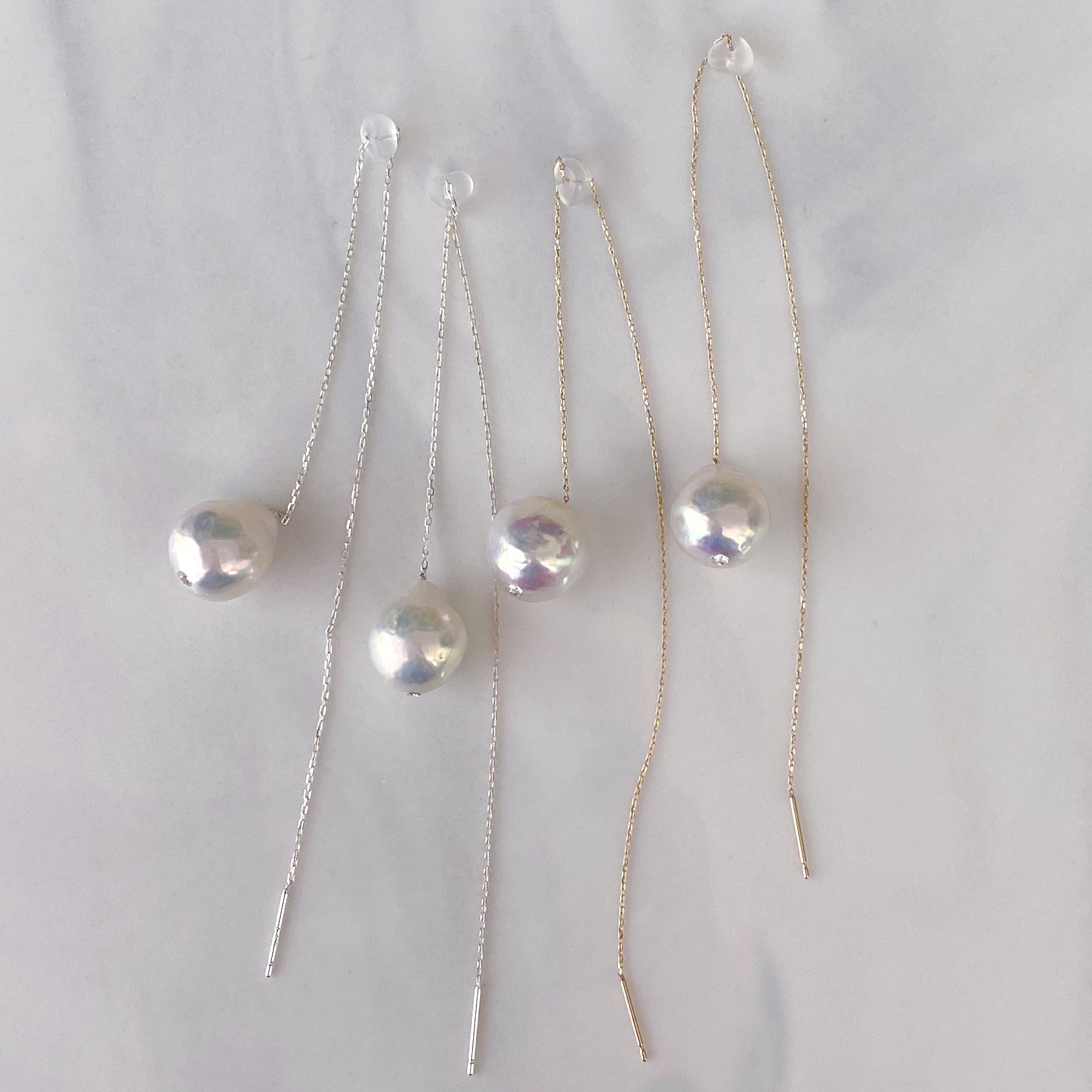 pearl long  chain weddingピアス　イヤリング - hikari pearl.