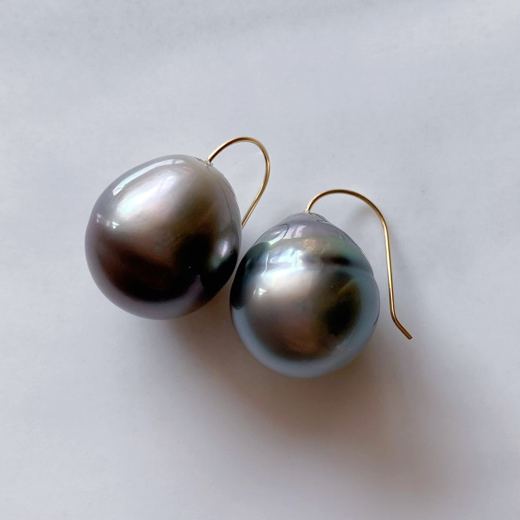 一点もの　k18 tahiti pearl  ピアス - hikari pearl.