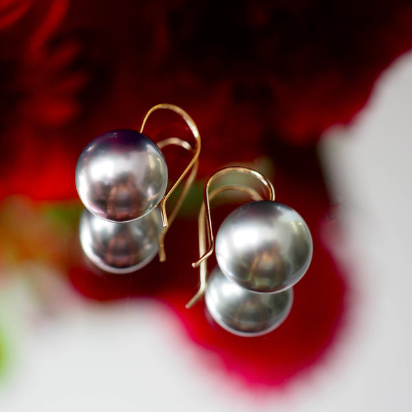 k18 Tahiti   pearl  hook ピアス - hikari pearl.