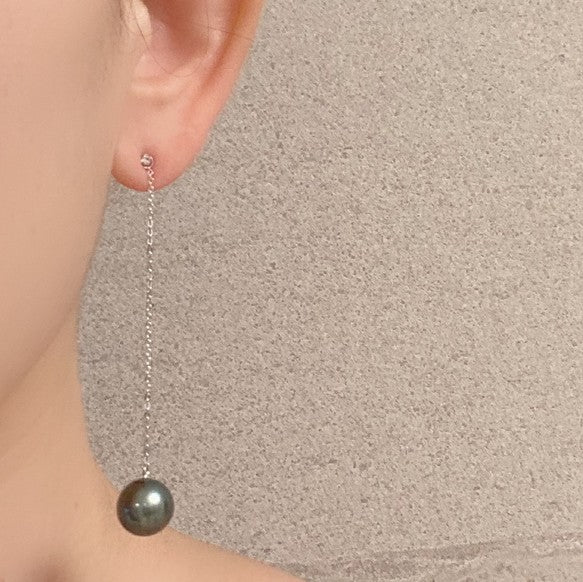 silver Tahiti  Long  ピアス　イヤリング - hikari pearl.